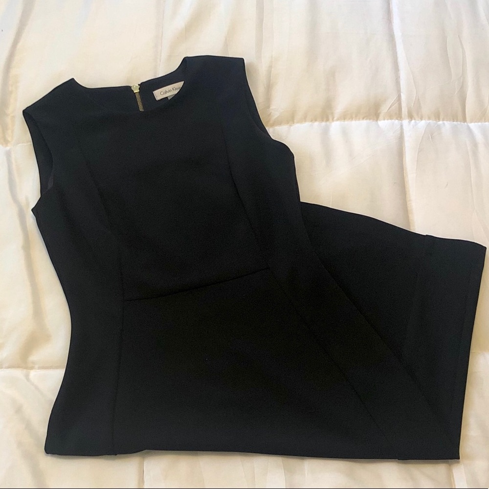 Calvin Klein Solid Black Sheath Dress - image 3